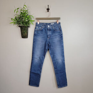 AG 28 Alexxis High Rise Vintage Slim Button fly Jeans Adriano Goldschmied 360